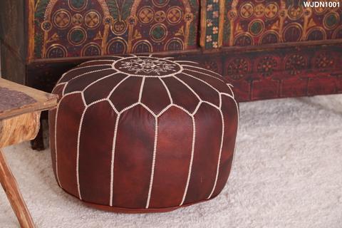 Moroccan Leather Pouf - Using a Leather Pouf in Modern Decor