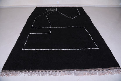 Handmade Moroccan rug - Custom black Wool rug - Berber rug