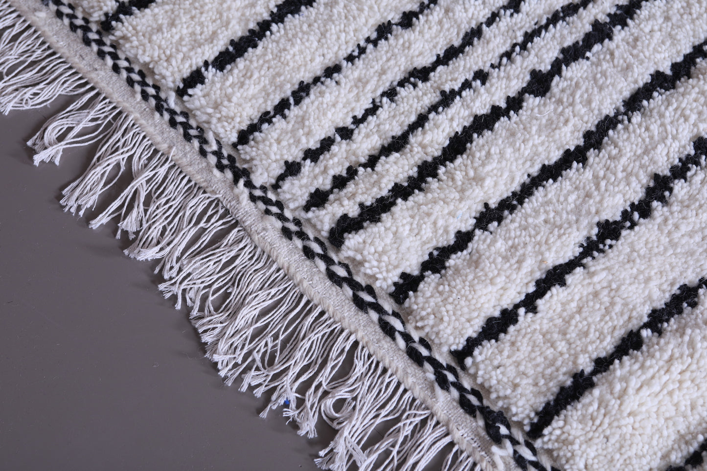 Beni ourain rug - Custom White and Black Moroccan rug