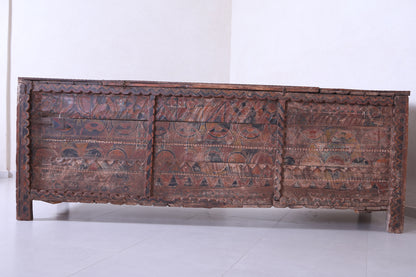 Vintage Moroccan chest H 3.1 FT x W 8.3 FT x D 2.6 FT - wood chest