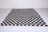 Custom handmade Rug - Checkered Moroccan Rug - Black and Beige rug