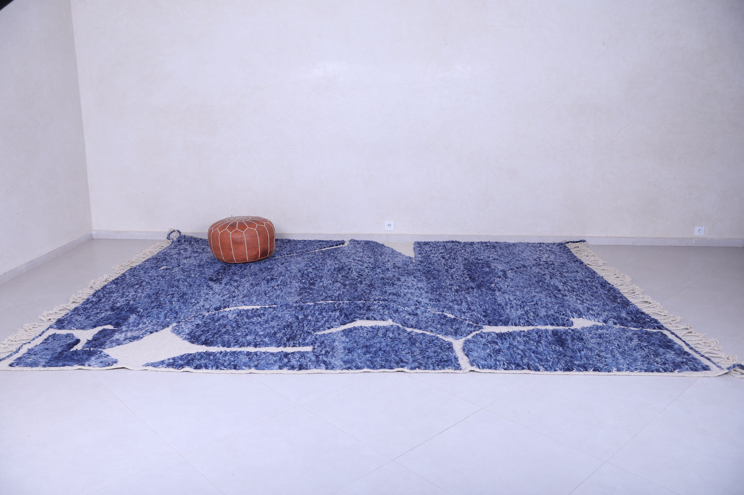 Beni Ourain Blue Moroccan rug - Berber handmade carpet - custom Rug
