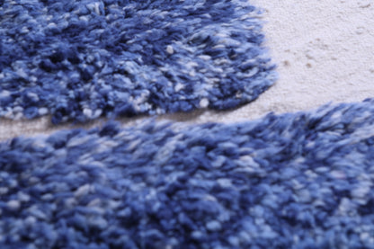 Beni Ourain Blue Moroccan rug - Berber handmade carpet - custom Rug