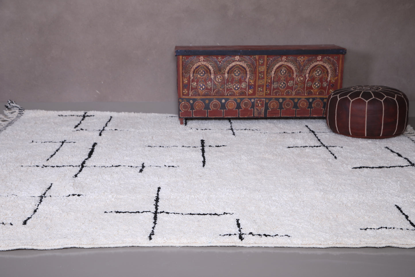 Custom striped Moroccan rug - Handmade Berber rug shag