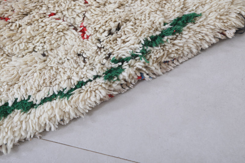 Moroccan Berber Rug | 2.4 X 5.8 Feet Vibrant Handwoven - Boucherouite Rugs