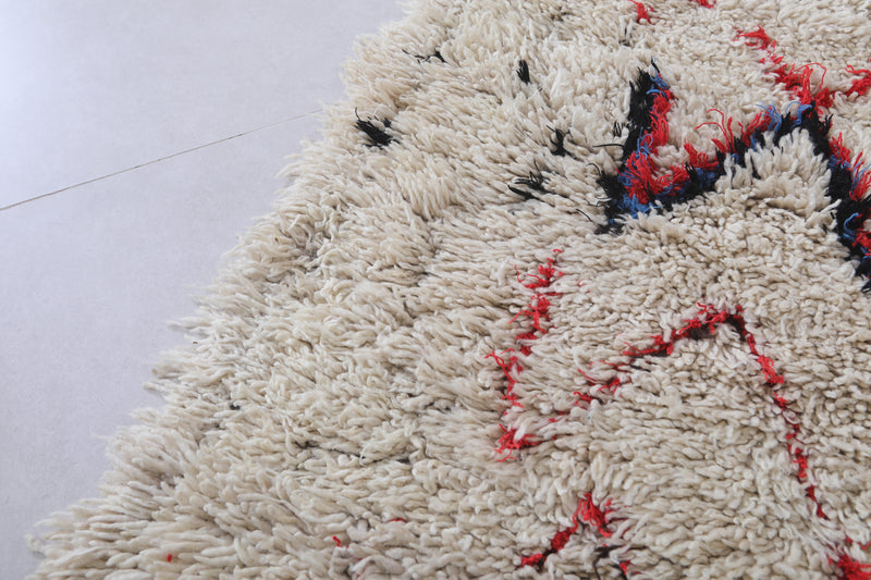 Moroccan Berber Rug | 2.4 X 5.8 Feet Vibrant Handwoven - Boucherouite Rugs