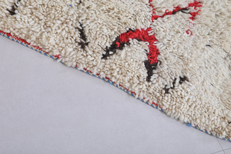 Moroccan Berber Rug | 2.4 X 5.8 Feet Vibrant Handwoven - Boucherouite Rugs