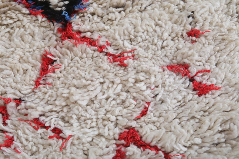 Moroccan Berber Rug | 2.4 X 5.8 Feet Vibrant Handwoven - Boucherouite Rugs