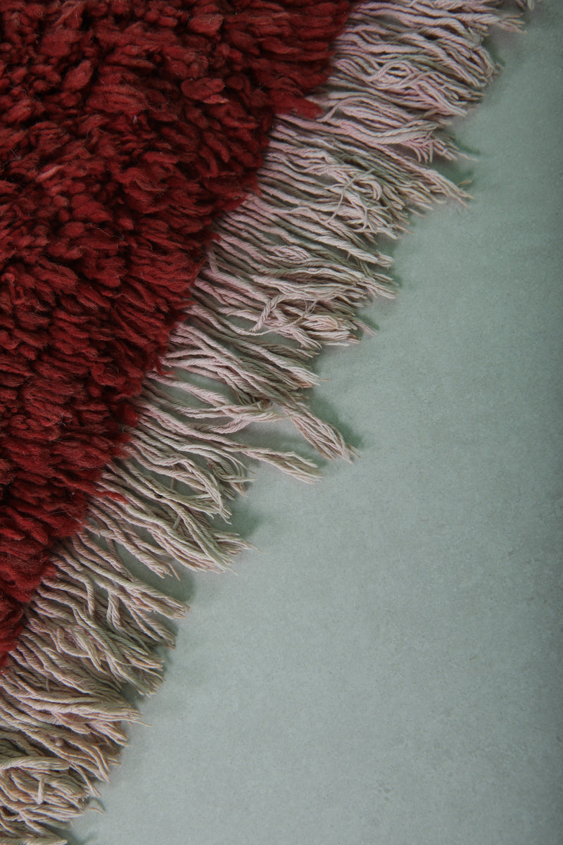 Moroccan Berber Rug – 2.5 x 5.4 Feet – Modern Striped Handwoven Design - Boucherouite Rugs