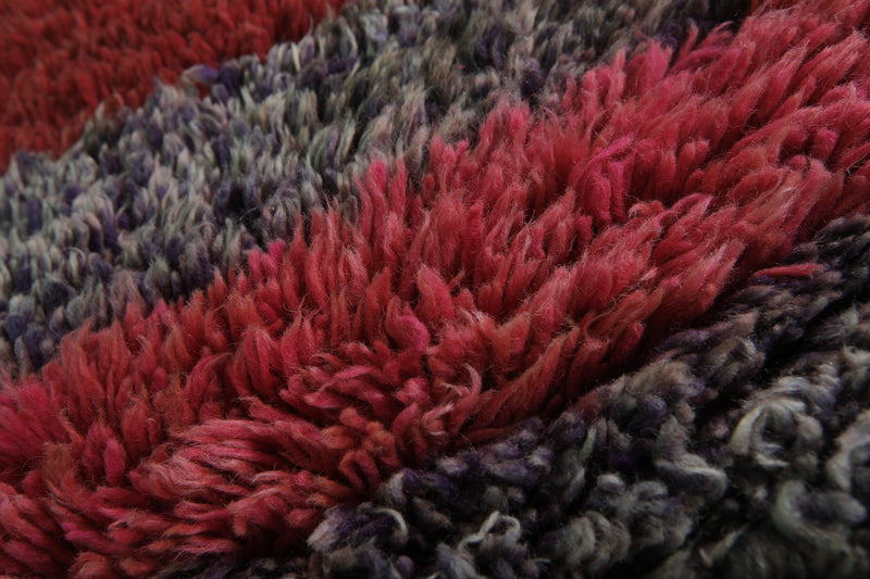 Moroccan Berber Rug – 2.5 x 5.4 Feet – Modern Striped Handwoven Design - Boucherouite Rugs