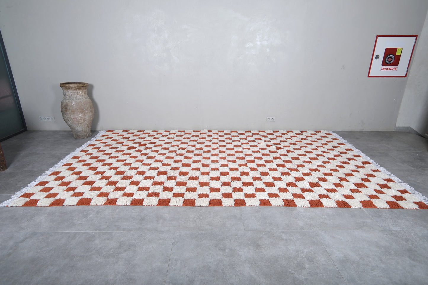 Checkered Moroccan rug - Hand knotted rug - Morocco rug