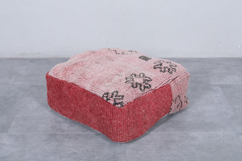 Moroccan handmade old azilal ottoman pouf - kilim pouf