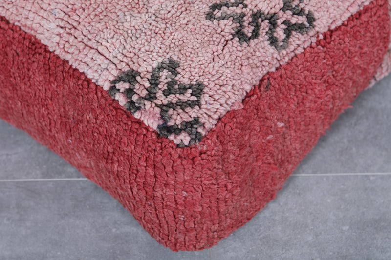 Moroccan handmade old azilal ottoman pouf - kilim pouf
