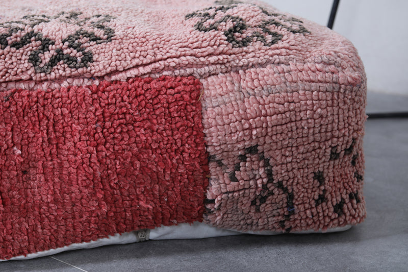 Moroccan handmade old azilal ottoman pouf - kilim pouf