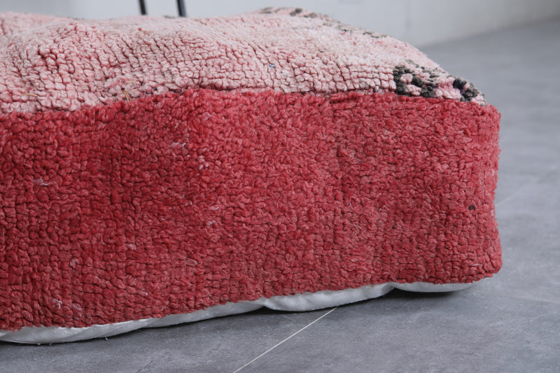 Moroccan handmade old azilal ottoman pouf - kilim pouf