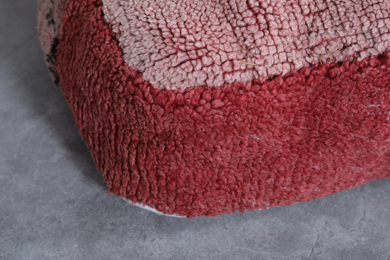 Moroccan handmade old azilal ottoman pouf - kilim pouf