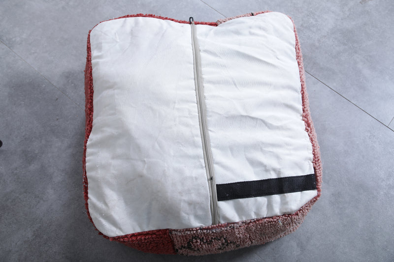 Moroccan handmade old azilal ottoman pouf - kilim pouf