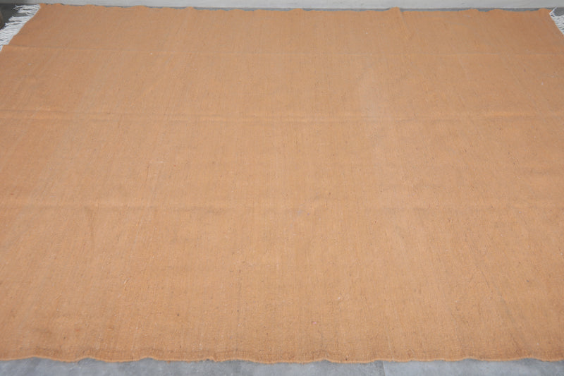 Solid Beige Moroccan Rug - 7.8 x 9.8 ft - Flat woven rugs