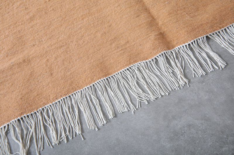 Solid Beige Moroccan Rug - 7.8 x 9.8 ft - Flat woven rugs