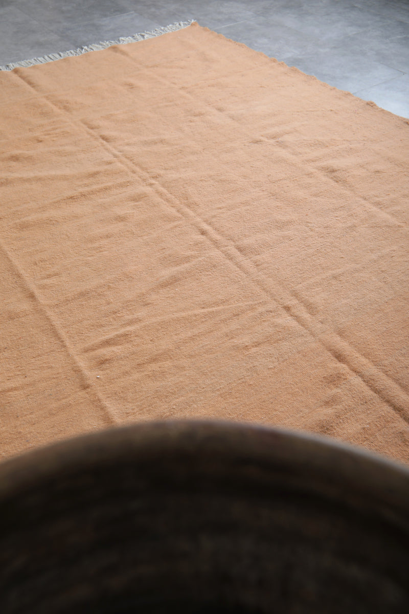 Solid Beige Moroccan Rug - 7.8 x 9.8 ft - Flat woven rugs