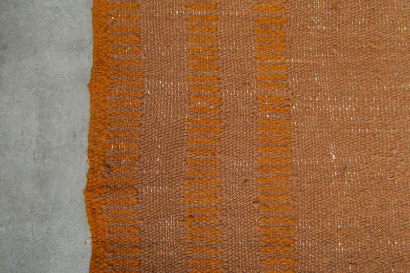 Orange minimalist Moroccan rug - Custom size