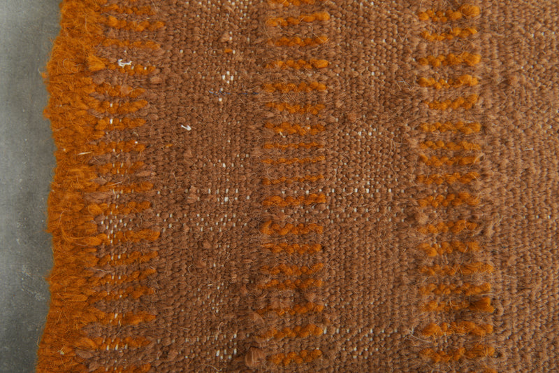 Orange minimalist Moroccan rug - Custom size