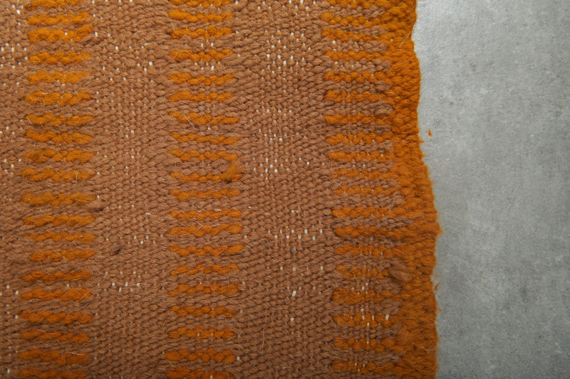 Orange minimalist Moroccan rug - Custom size