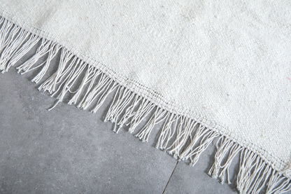 Moroccan rug white - Flat woven kilim - Berber custom rug - Wool kilim