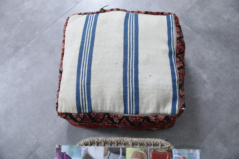 Moroccan berber handmade ottoman pouf - kilim pouf