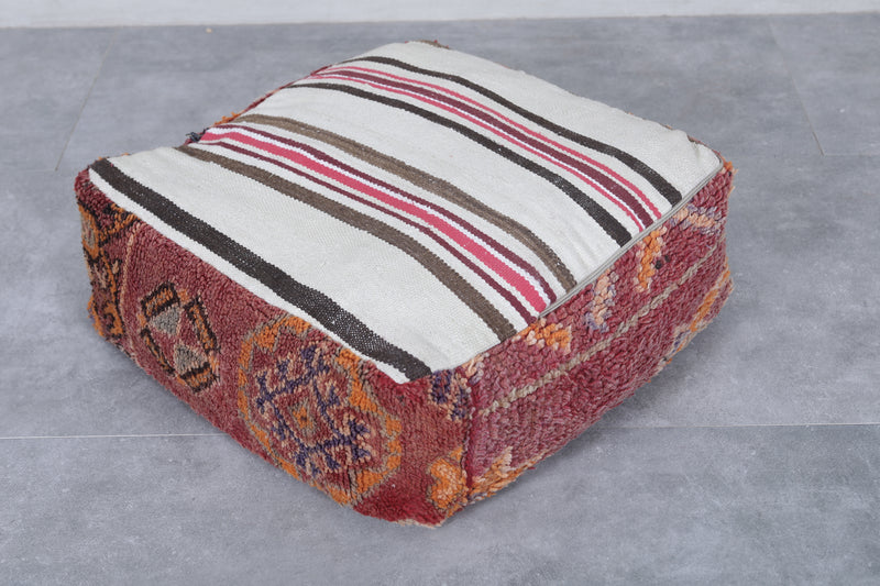 Moroccan berber handmade ottoman pouf - kilim pouf