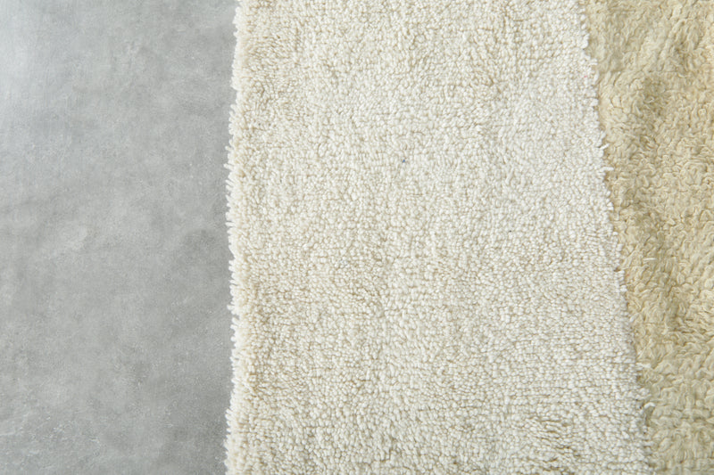 Moroccan Wool Rug 7.3 x 9.6 ft – Handmade Azilal Berber Carpet with Ivory Base