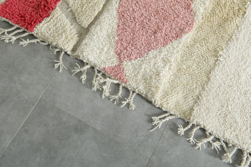 Moroccan Wool Rug 7.3 x 9.6 ft – Handmade Azilal Berber Carpet with Ivory Base