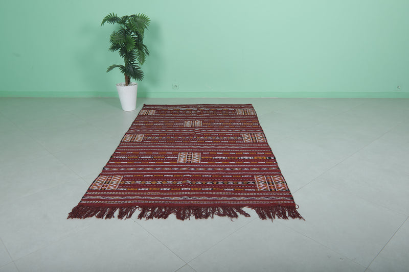 Handwoven Kilim Rug 4.5ft x 7.8ft – Moroccan Wool Rug | Premium Quality - Handwoven Kilim