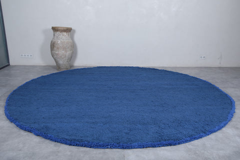 Round Blue Berber Moroccan rug - Custom rounded berber rug