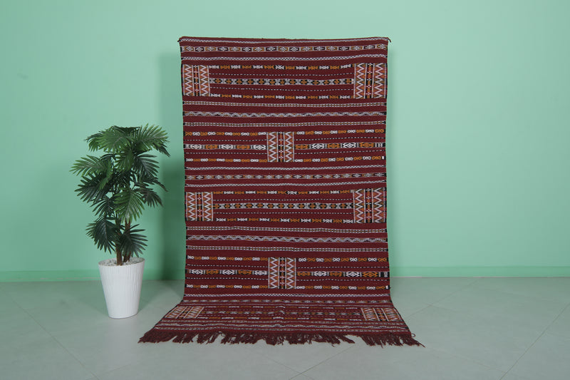 Handwoven Kilim Rug 4.5ft x 7.8ft – Moroccan Wool Rug | Premium Quality - Handwoven Kilim