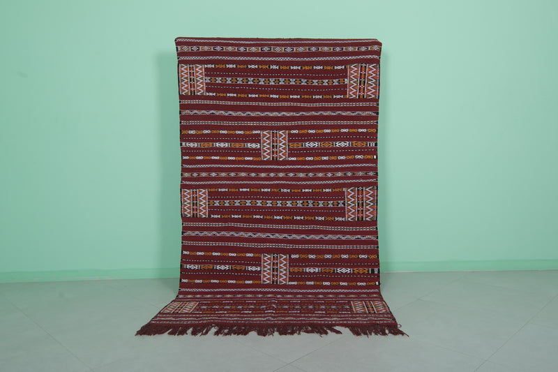 Handwoven Kilim Rug 4.5ft x 7.8ft – Moroccan Wool Rug | Premium Quality - Handwoven Kilim