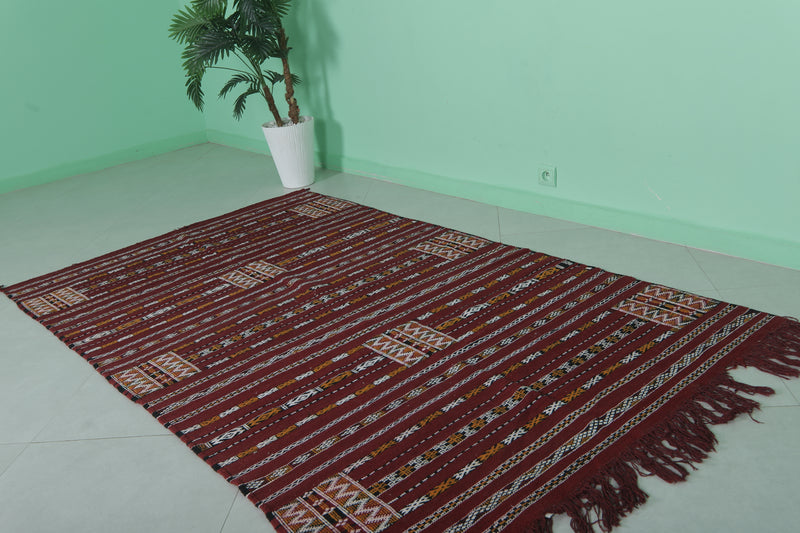 Handwoven Kilim Rug 4.5ft x 7.8ft – Moroccan Wool Rug | Premium Quality - Handwoven Kilim