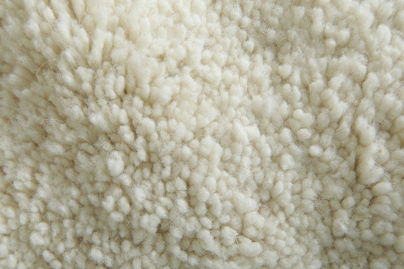 White wool rug - Minimalist handwoven Moroccan style - 7.1 ft x 8.3 ft