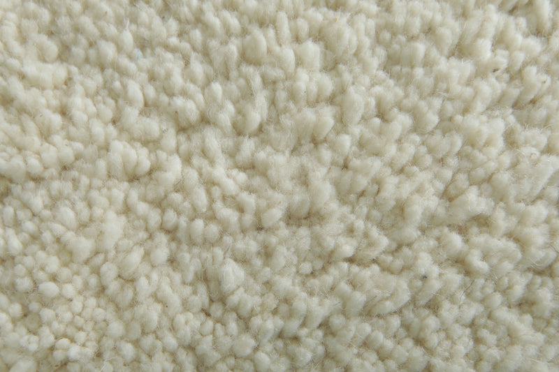 White Moroccan wool rug - Minimalist handwoven - 5.9 ft x 7.8 ft