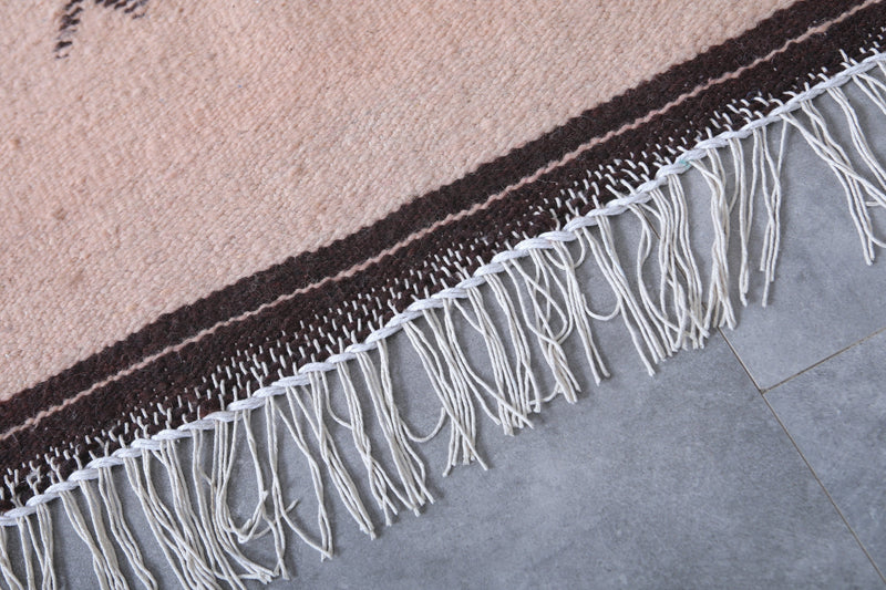 Moroccan Rug - Handwoven Wool 5.1 x 6.8 ft | Berber Tribal Design - Flat woven rugs