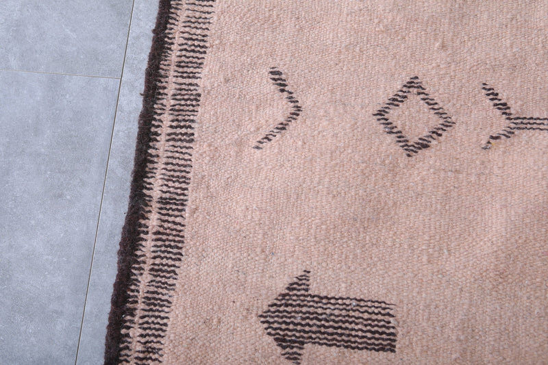 Moroccan Rug - Handwoven Wool 5.1 x 6.8 ft | Berber Tribal Design - Flat woven rugs