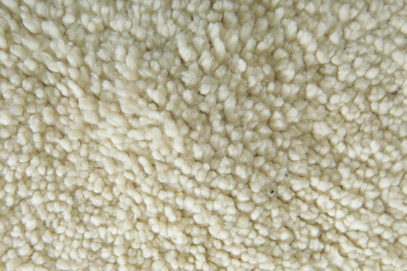 Minimalist white Moroccan wool rug - Handwoven beni ourain style - 6.3 ft x 8.9 ft