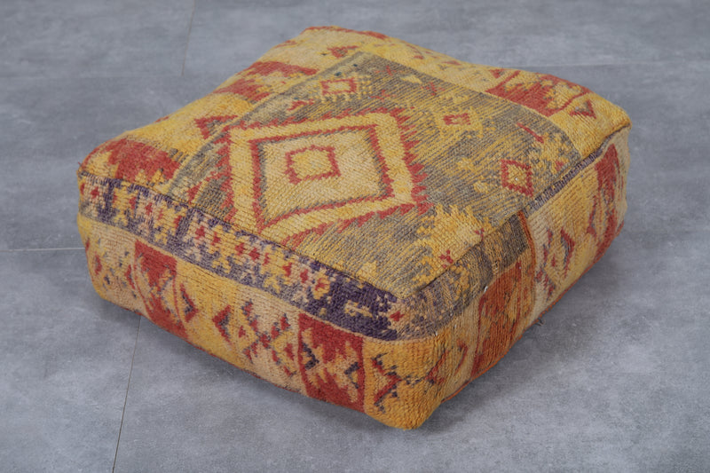 Moroccan handmade old ottoman pouf - kilim pouf