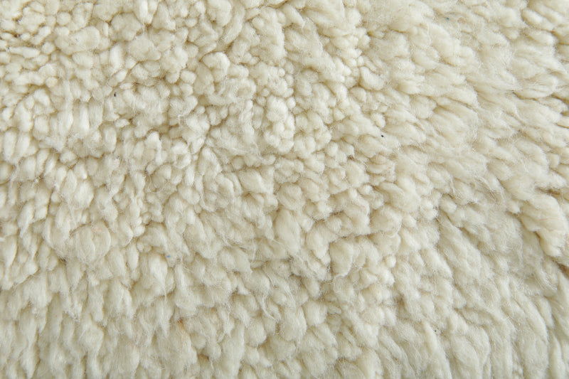 White Moroccan minimalist wool rug - 3.6 ft x 4.9 ft