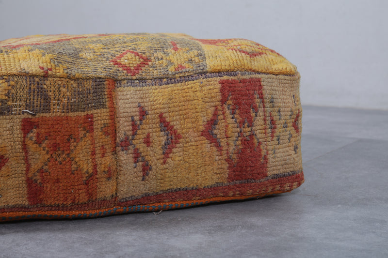 Moroccan handmade old ottoman pouf - kilim pouf