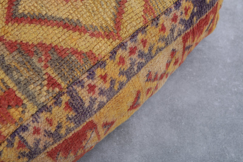 Moroccan handmade old ottoman pouf - kilim pouf