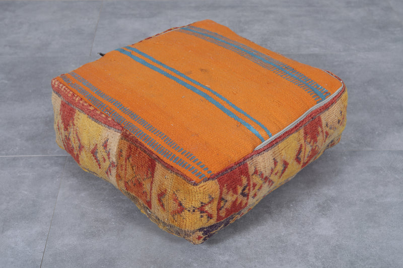 Moroccan handmade old ottoman pouf - kilim pouf