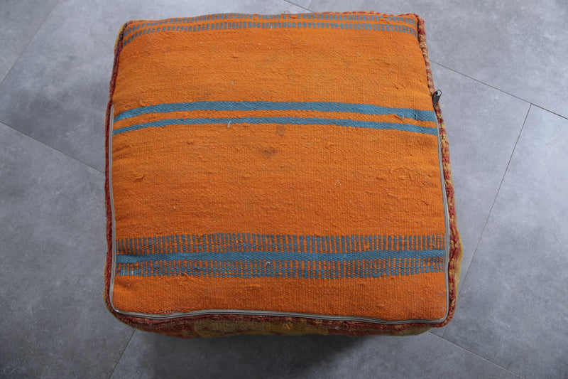 Moroccan handmade old ottoman pouf - kilim pouf