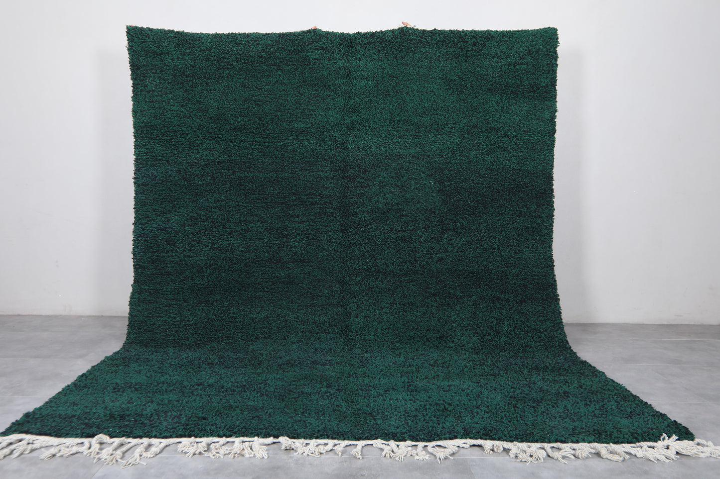 Custom Dark Green Moroccan rug - Handmade wool area rug