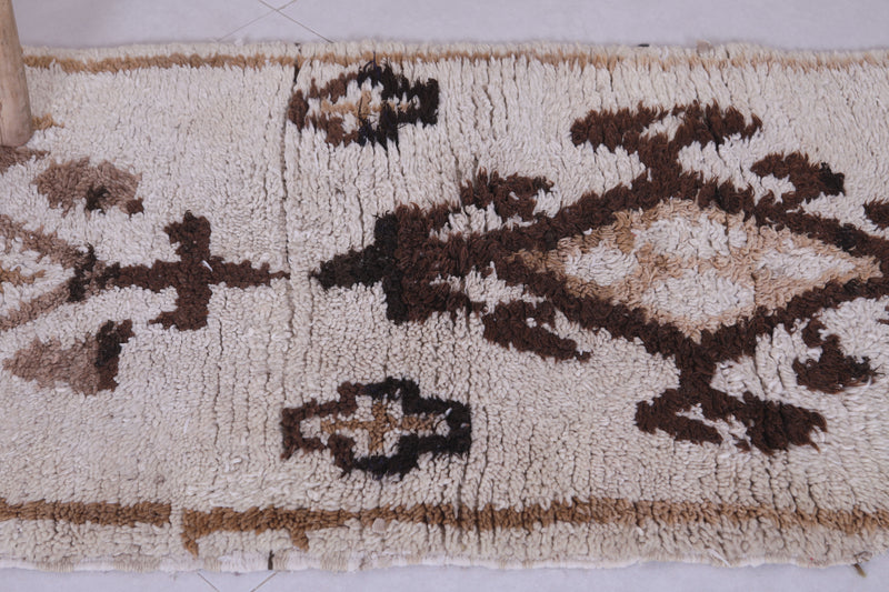 Moroccan Rug - 2.3 X 5.7 Feet | Handwoven Berber Wool Carpet - Boucherouite Rugs